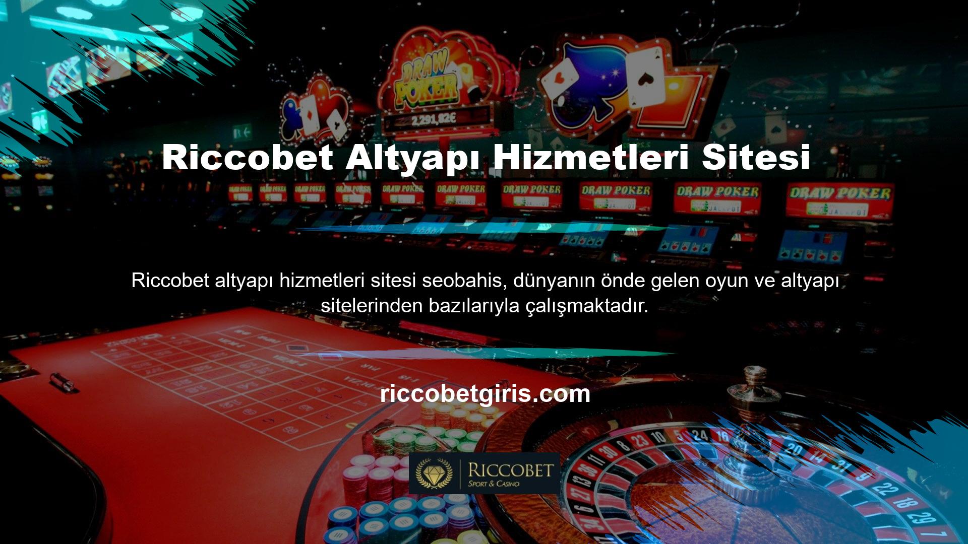 Riccobet slot web sitesine ürün sağlayan çok sayıda altyapı sitesi de bulunmaktadır